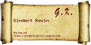 Gindert Kevin névjegykártya